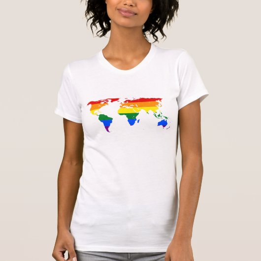 LGBTプライドワールドマップタンクトップ Tシャツ (正面)