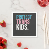 LGBTプライド保護サポートTrans Kidsヴィンテージ スタンダードカクテルナプキン (インサイチュ)