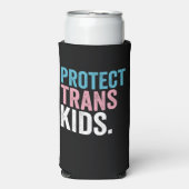 LGBTプライド保護サポートTrans Kidsヴィンテージ スリム缶クーラー (Seltzer正面)
