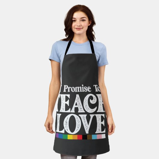 LGBTプライド先生私が愛することを約束す教えるゲイ エプロン (着用した状態)