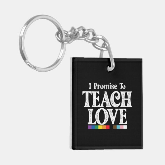 LGBTプライド先生私が愛することを約束す教えるゲイ キーホルダー (正面左)