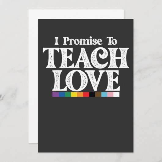 LGBTプライド先生私が愛することを約束す教えるゲイ 招待状 (正面/裏面)