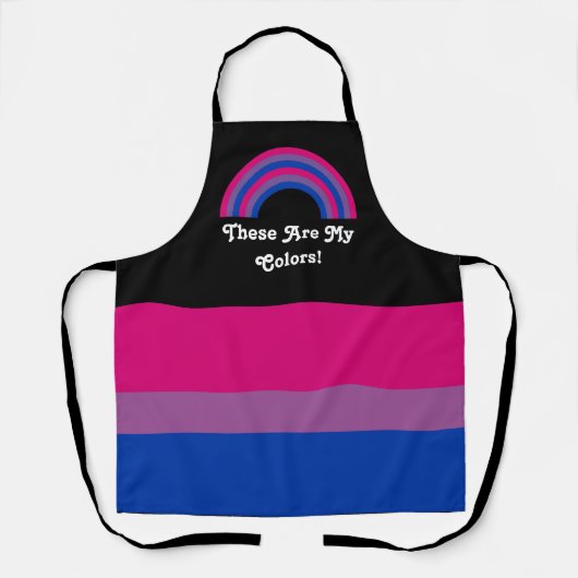 LGBTプライド国旗とレインボーカスタム文字 エプロン (正面)