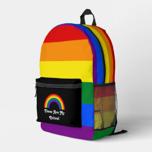 LGBTプライド国旗とレインボーカスタム文字 プリントバックパック