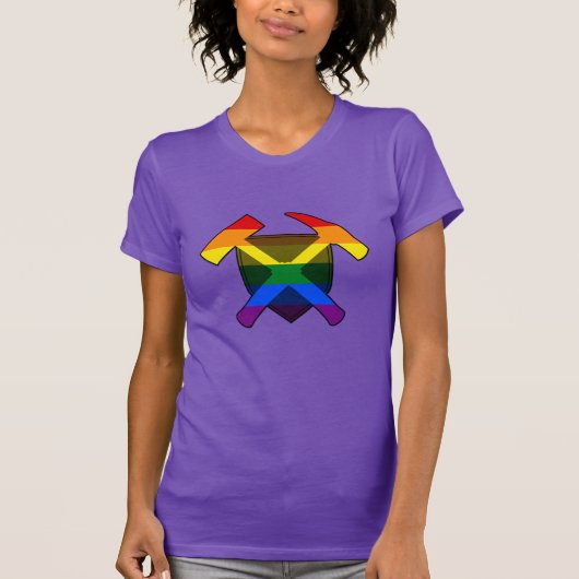LGBTプライド地質ハンマーロゴ Tシャツ (正面)