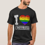 LGBTプライド大好きボーイレインボーサポートファム Tシャツ (正面)