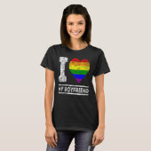 LGBTプライド大好きボーイレインボーサポートファム Tシャツ (正面フル)
