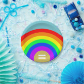 LGBTプライド平等は虹の下の金ゴールド ペーパープレート (パーティー)