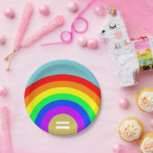 LGBTプライド平等は虹の下の金ゴールド ペーパープレート (パーティー)