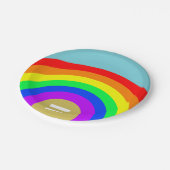 LGBTプライド平等は虹の下の金ゴールド ペーパープレート (アングル)