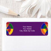 LGBTプライド幾何学模様のレインボーサークル ラベル (インサイチュ)