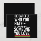 LGBTプライド引用文を嫌う人には気を付けおもしろいなさい ポストカード (正面/裏面)