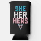 LGBTプライド彼女のトランスジェンダーの宣告 スリム缶クーラー (正面)