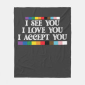 LGBTプライド愛を受け入れるサポート フリースブランケット (正面)