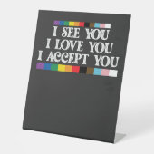 LGBTプライド愛を受け入れるサポート 台座サイン (正面)