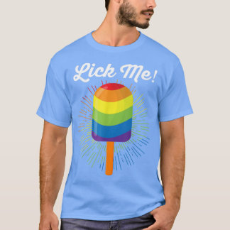 LGBTプライド月いたずらなレインボーポスクルおかしな舐め Tシャツ