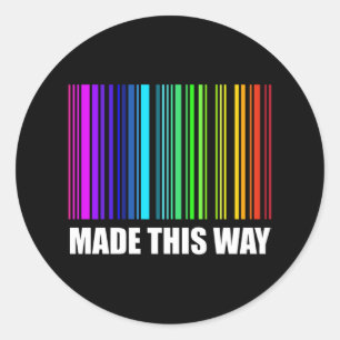 LGBTプライド月バーコードレインボー ラウンドシール