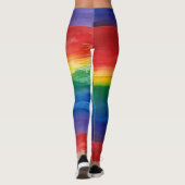 LGBTプライド水彩虹色パターン レギンス (裏面)
