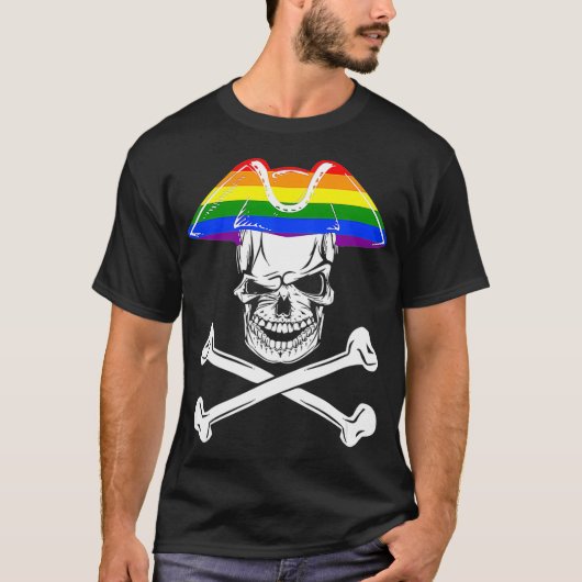 LGBTプライド海賊・クロスボーンズLGBTハロウィーン Tシャツ (正面)