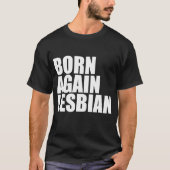 LGBTプライド生まれ再びレズビアンレインボーサポートエクア Tシャツ (正面)