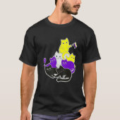 Lgbtプライド社会運動非バイナリーCatフラグ Tシャツ (正面)