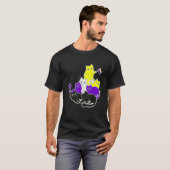 Lgbtプライド社会運動非バイナリーCatフラグ Tシャツ (正面フル)