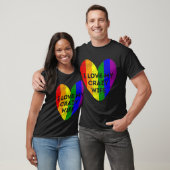 LGBTプライド私は私の妻の熱狂する虹のフラグSuppo大好き Tシャツ (ユニセックス)