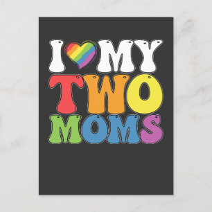 LGBTプライド私は私の2つのmomsゲイレズビアンサポートを愛する インビテーションポストカード