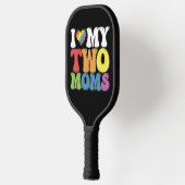 LGBTプライド私は私の2つのmomsゲイレズビアンサポートを愛する ピックルボールラケット (左)