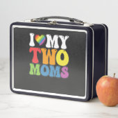 LGBTプライド私は私の2つのmomsゲイレズビアンサポートを愛する メタルランチボックス (インサイチュ)