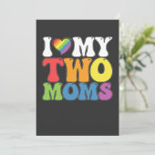 LGBTプライド私は私の2つのmomsゲイレズビアンサポートを愛する 招待状 (スタンド正面)