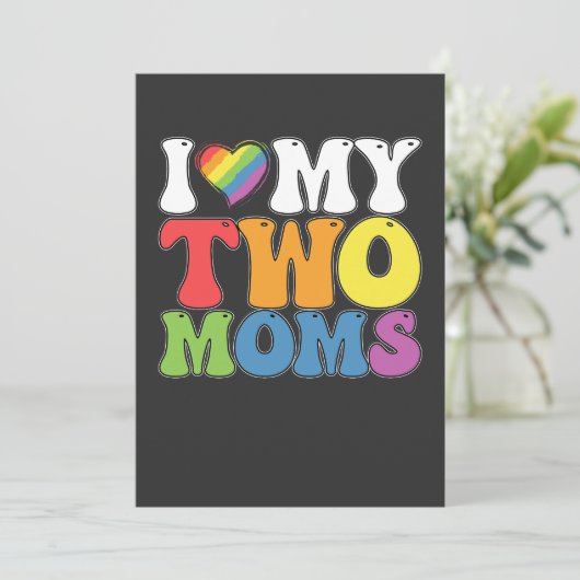 LGBTプライド私は私の2つのmomsゲイレズビアンサポートを愛する 招待状 (スタンド正面)