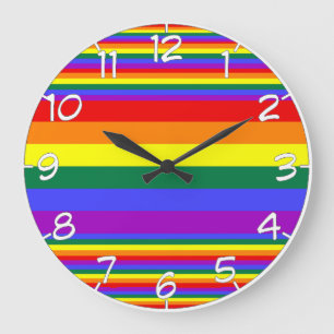 LGBTプライド色番号 ラージ壁時計