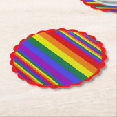 LGBTプライド色 ペーパーコースター (アングル)