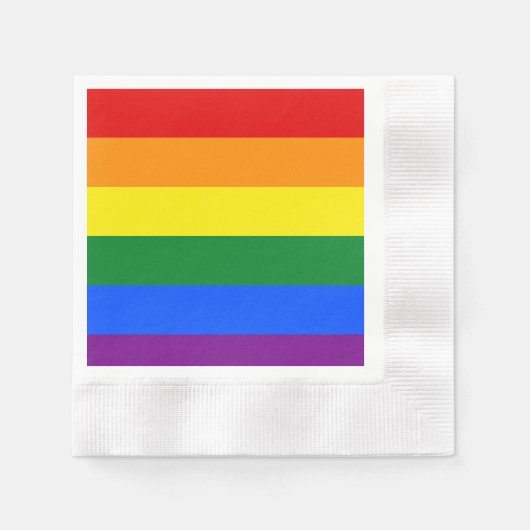 LGBTプライド虹 縁ありカクテルナプキン (正面)