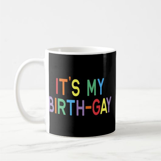 LGBTプライド誕生日プンズマイミー誕生ゲイ コーヒーマグカップ (左)