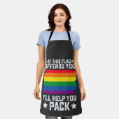 LGBTプライド この旗が気に入らないなら手伝ってあげる エプロン (着用した状態)