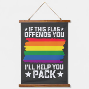 LGBTプライド この旗が気に入らないなら手伝ってあげる 吊り下げ型タペストリー