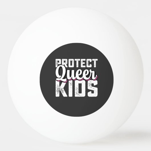LGBTプライド・クィアの子供たちを守ろう 卓球ボール (正面)