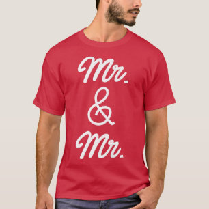 LGBTプライド ゲイ バチェラーパーティー ミスター&ミスター 婚約 Tシャツ