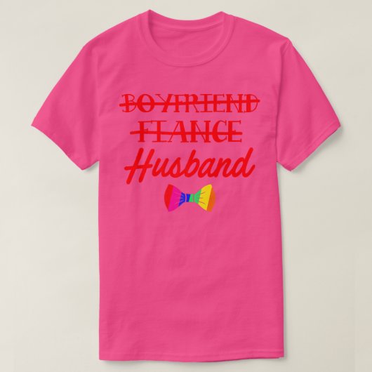 LGBTプライド ゲイ バチェラーパーティー 彼氏 婚約 Tシャツ (デザイン正面)