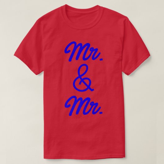 LGBTプライド ゲイ バチェラーパーティー Mr. and Mr. 婚約 Tシャツ (デザイン正面)