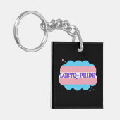 LGBTプライド。ゲイ - レインボーの愛。 キーチェーン (正面左)