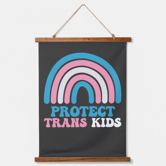 LGBTプライド サポート トランスジェンダーの子供たちを守ろう 吊り下げ型タペストリー (正面)