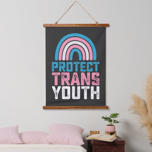 LGBTプライド トランスジェンダー 若者 子ども 保護 吊り下げ型タペストリー (寝室)