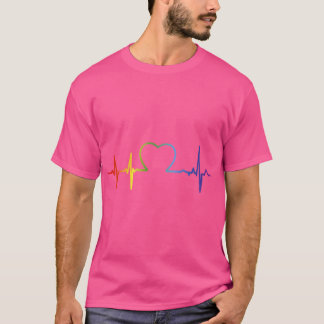 LGBTプライド ハートビート レトロ男子 Tシャツ