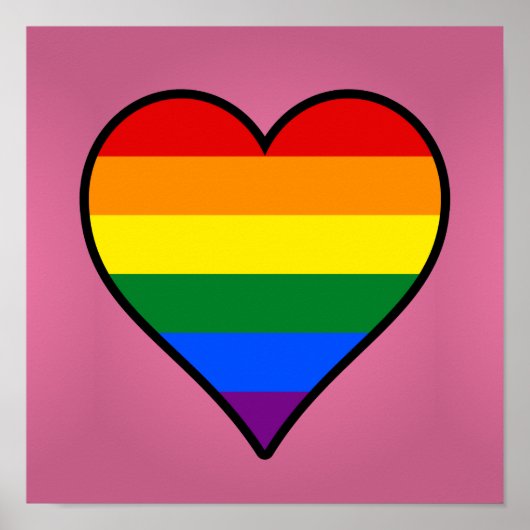 LGBTプライド ハートポスター ポスター (正面)