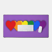 LGBTプライド ハート デスクマット (キーボード&マウス)