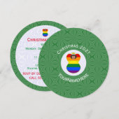 LGBTプライド ブラウン スキン エンジェル クリスマス フラッグ パーソナル 招待状 (正面/裏面)