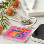 LGBTプライド レインボータイポグラフィ キーホルダー (正面右)